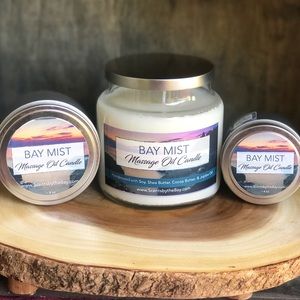Massage Oil Candle - Bay Mist 4 oz tin
